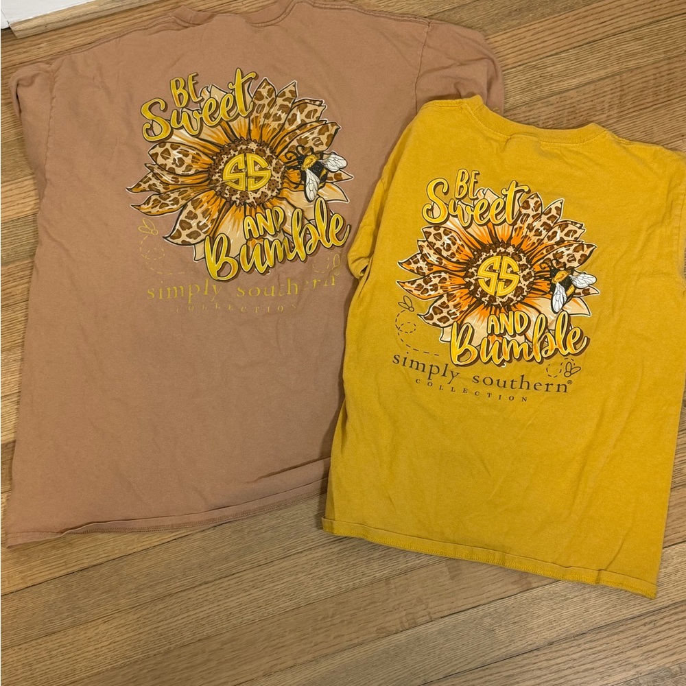 Simply Southern Mommy & Me Matching Long Sleeve Tees - Brown and Yellow